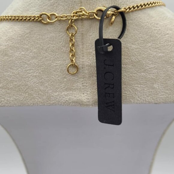 J Crew Gorgeous Pink Gray Crystal Gold Tone Statement Necklace NWT! NEW! - Picture 3 of 9